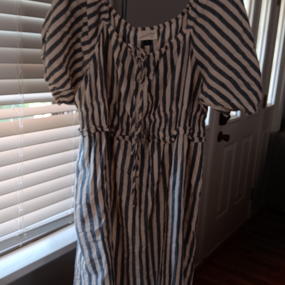 Universal Thread Blue and White Striped Midi Dress